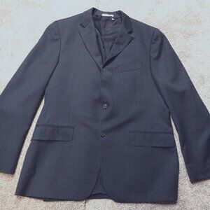 Hickey Freeman Milburn II Blazer 40R Navy Blue 100% Wool Jacket USA Made